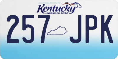 KY license plate 257JPK