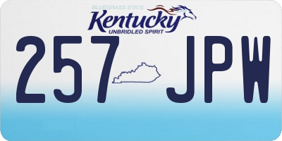 KY license plate 257JPW