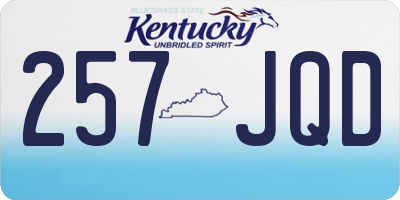 KY license plate 257JQD