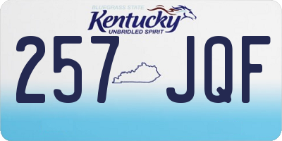 KY license plate 257JQF