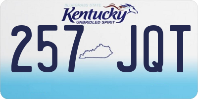 KY license plate 257JQT