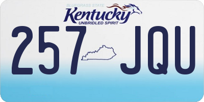 KY license plate 257JQU