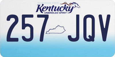 KY license plate 257JQV