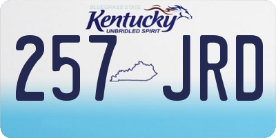 KY license plate 257JRD