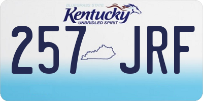 KY license plate 257JRF
