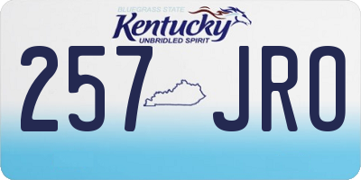 KY license plate 257JRO