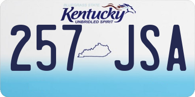 KY license plate 257JSA