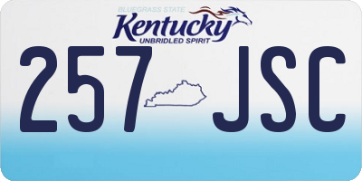 KY license plate 257JSC