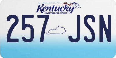 KY license plate 257JSN