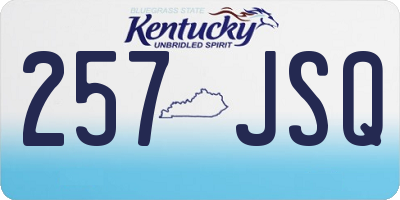 KY license plate 257JSQ