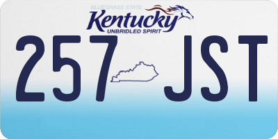 KY license plate 257JST