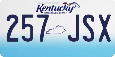 KY license plate 257JSX