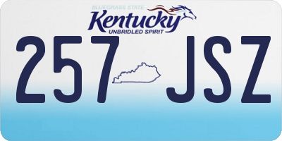 KY license plate 257JSZ