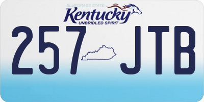 KY license plate 257JTB