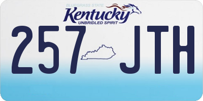KY license plate 257JTH
