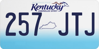KY license plate 257JTJ