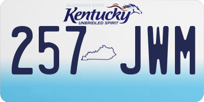 KY license plate 257JWM