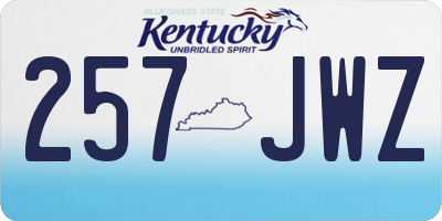 KY license plate 257JWZ