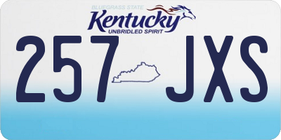 KY license plate 257JXS