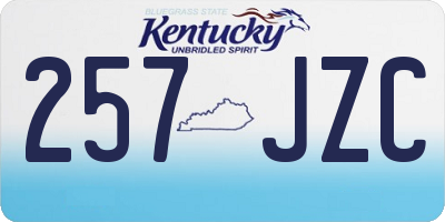 KY license plate 257JZC