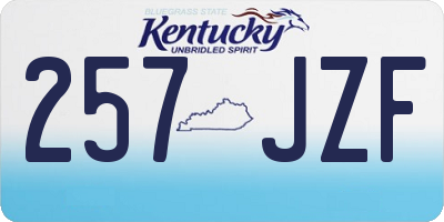 KY license plate 257JZF