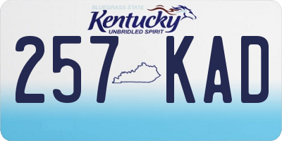 KY license plate 257KAD
