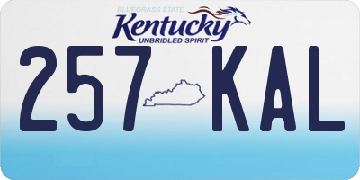KY license plate 257KAL