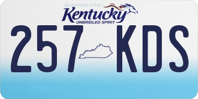 KY license plate 257KDS