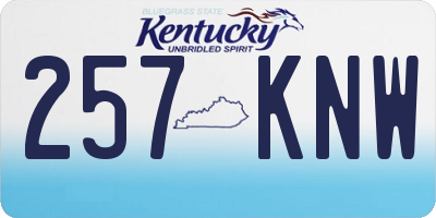 KY license plate 257KNW