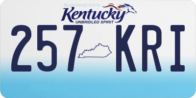 KY license plate 257KRI