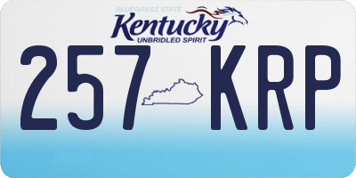 KY license plate 257KRP