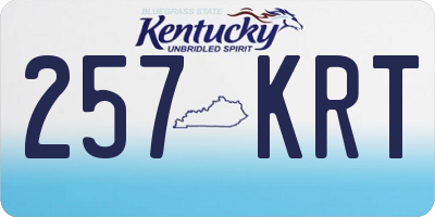 KY license plate 257KRT