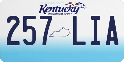KY license plate 257LIA