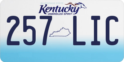 KY license plate 257LIC