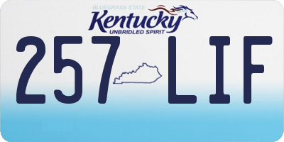 KY license plate 257LIF