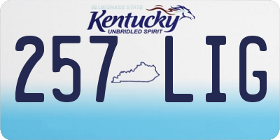 KY license plate 257LIG