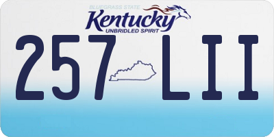 KY license plate 257LII