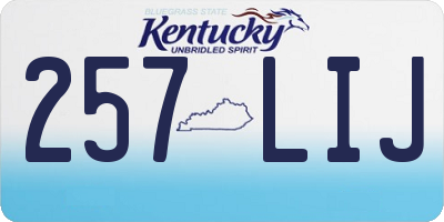 KY license plate 257LIJ