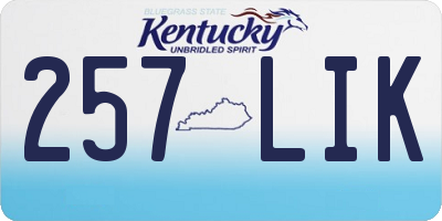 KY license plate 257LIK