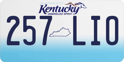 KY license plate 257LIO