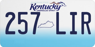 KY license plate 257LIR