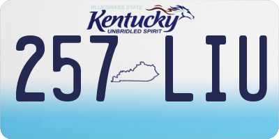 KY license plate 257LIU