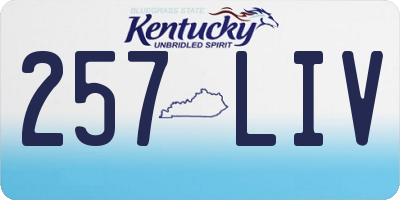 KY license plate 257LIV