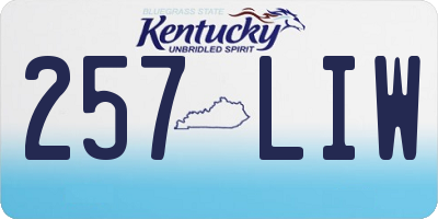 KY license plate 257LIW