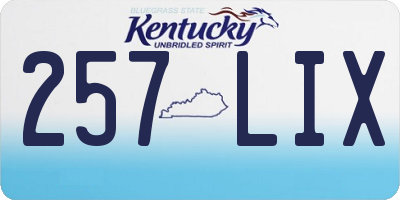 KY license plate 257LIX