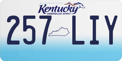 KY license plate 257LIY