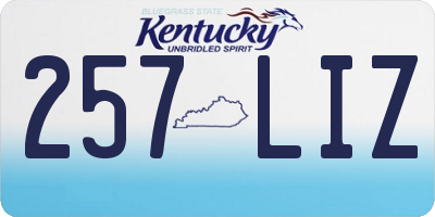 KY license plate 257LIZ