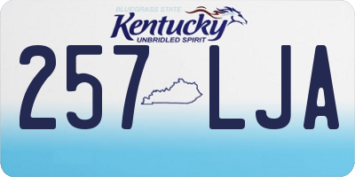 KY license plate 257LJA
