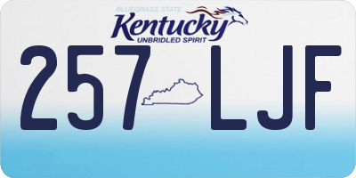 KY license plate 257LJF