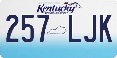 KY license plate 257LJK